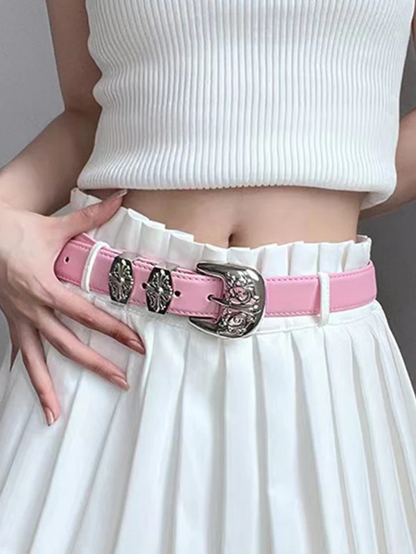 1pc Hollow carved cross buckle belt - Image 3