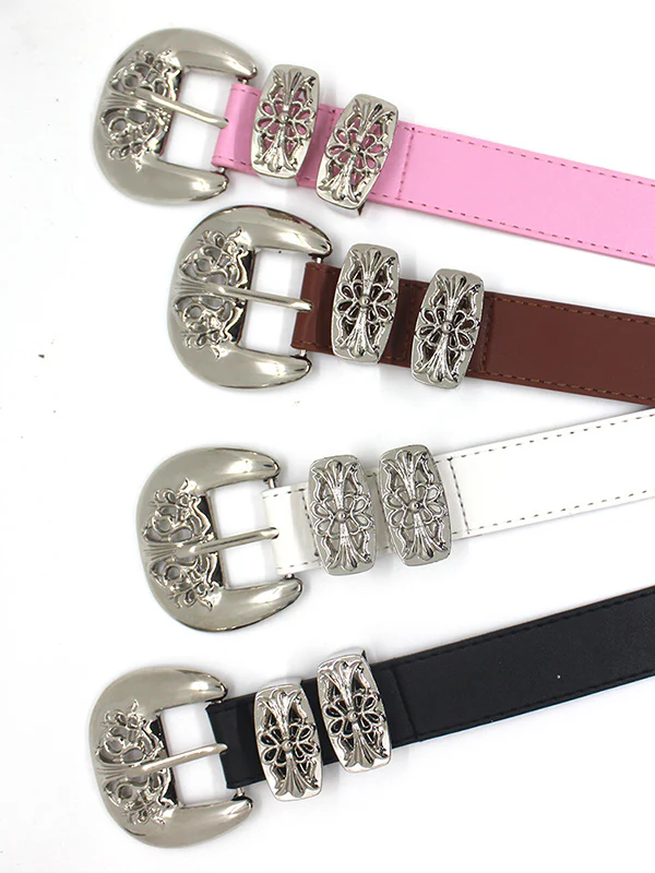 1pc Hollow carved cross buckle belt - Image 4