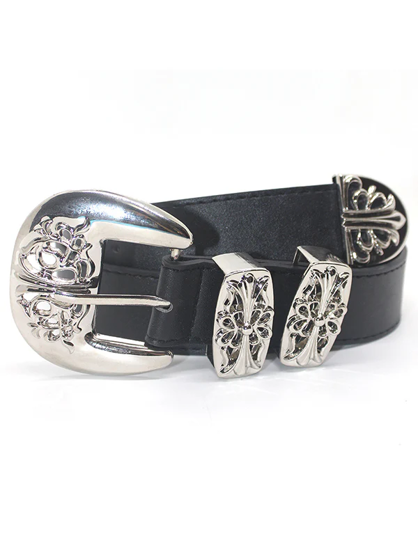 1pc Hollow carved cross buckle belt - Image 5