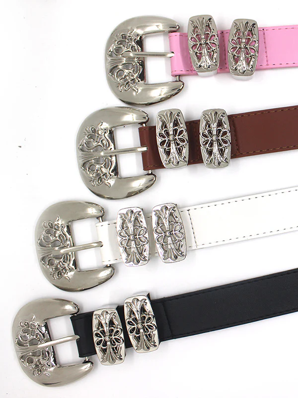 1pc Hollow carved cross buckle belt - Image 9
