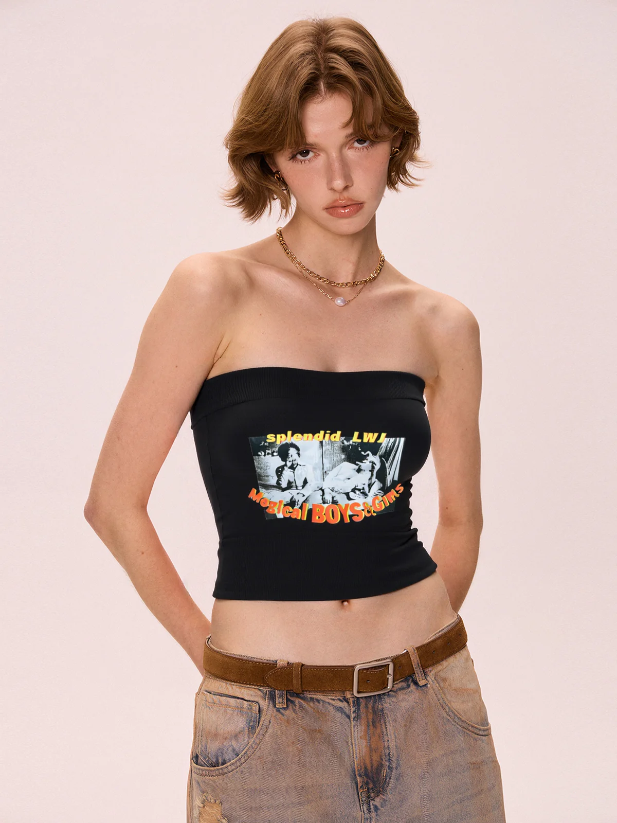 Alphabet Abstract Short Bandeau Top - Image 3