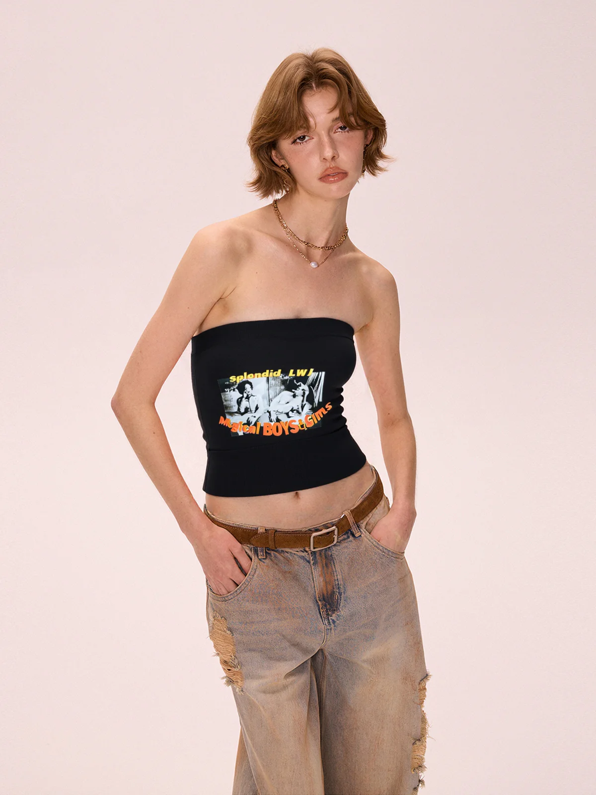 Alphabet Abstract Short Bandeau Top - Image 4