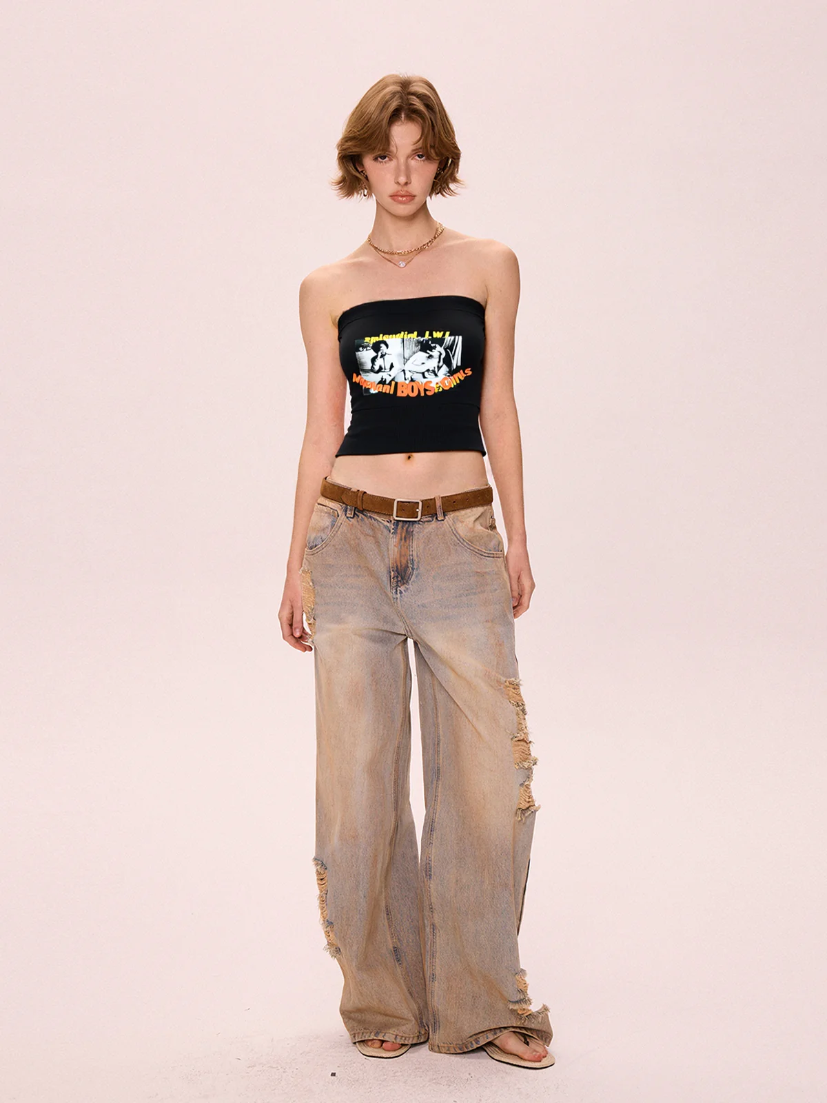 Alphabet Abstract Short Bandeau Top - Image 5