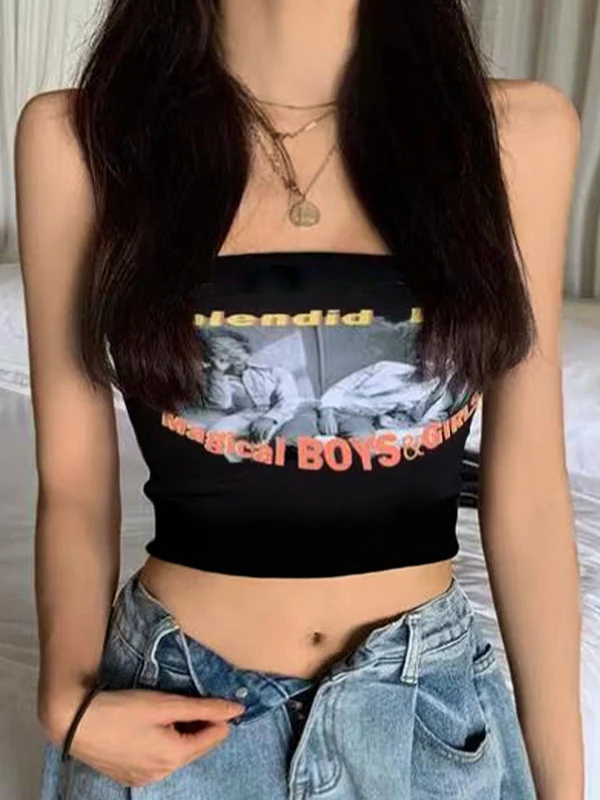 Alphabet Abstract Short Bandeau Top - Image 9