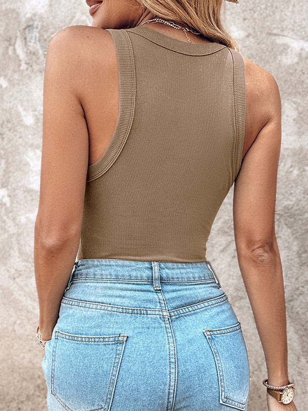 Bra-Style Round Neckline Tank Top - Image 20