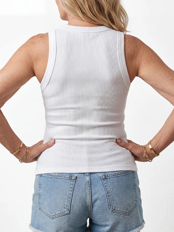 Tank Top with Bra – Ribbed Round Neck - Image 10
