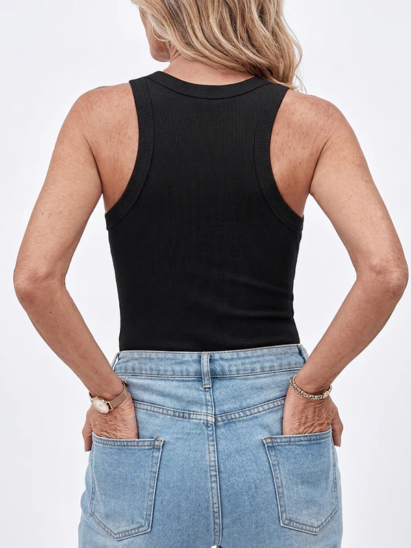 Tank Top with Bra – Ribbed Round Neck - Image 13