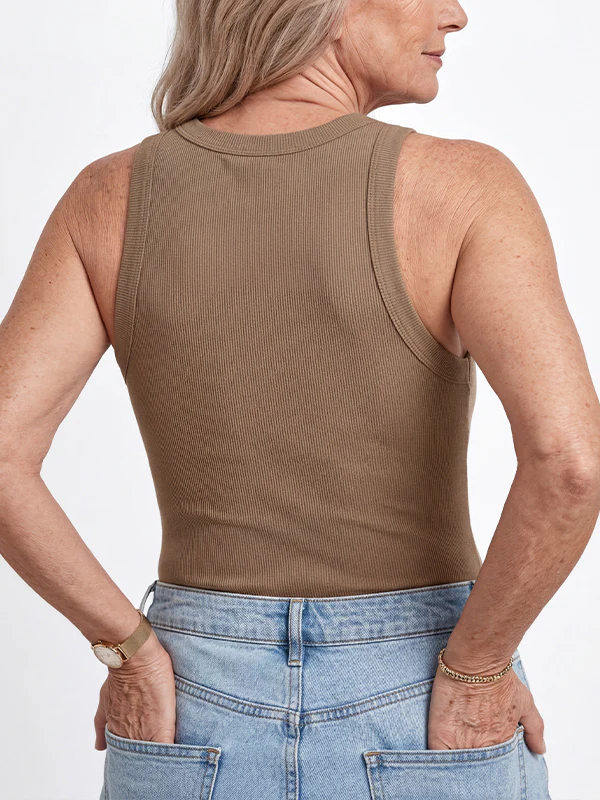 Tank Top with Bra – Ribbed Round Neck - Image 14