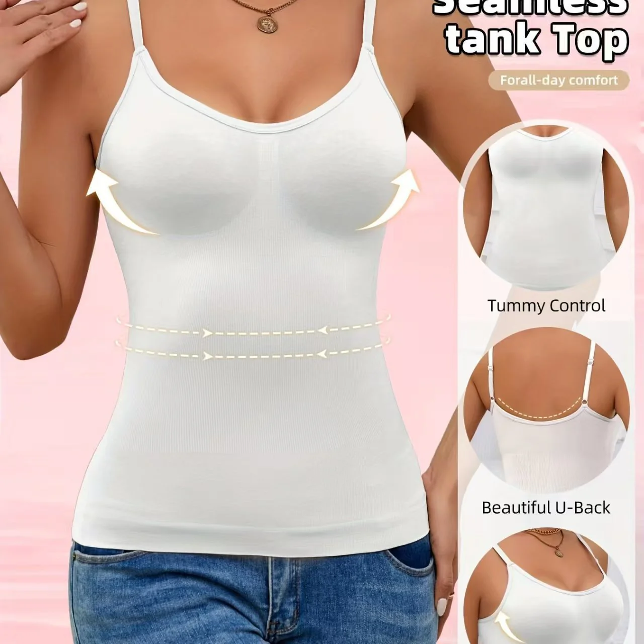 Seamless U-Back Top with Built-in Bra - Image 5