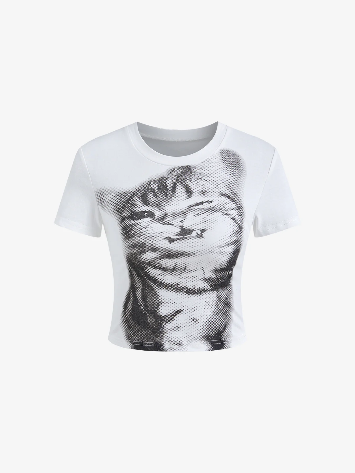 Cat Print Short Sleeve Tee - Image 10