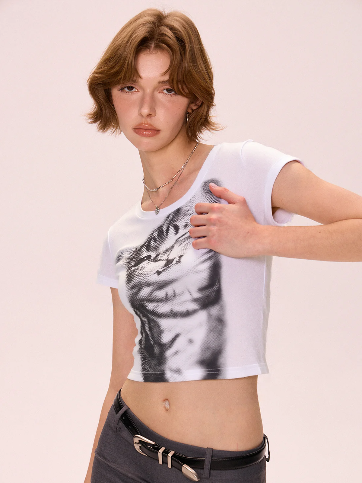 Cat Print Short Sleeve Tee - Image 3