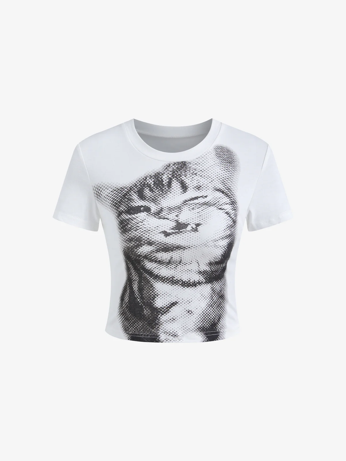 Cat Print Short Sleeve Tee - Image 5