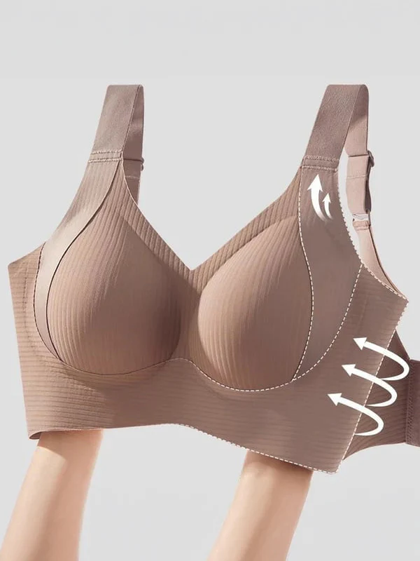 Comfortable Ribbed Wire-Free Support Bra - Image 11