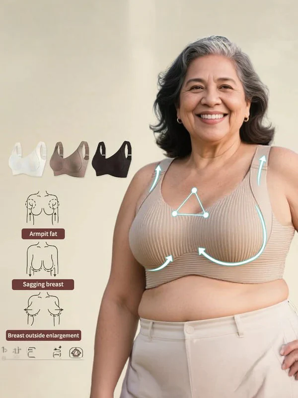 Comfortable Ribbed Wire-Free Support Bra - Image 3