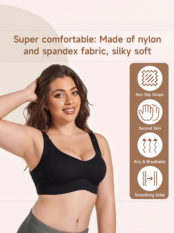 Comfortable Ribbed Wire-Free Support Bra - Image 4