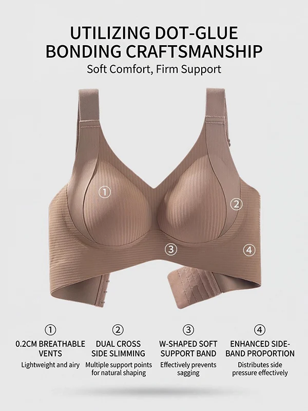 Comfortable Ribbed Wire-Free Support Bra - Image 6