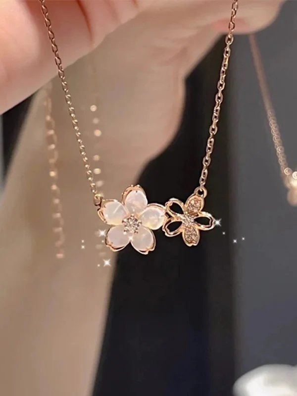 Golden Cherry Blossom Necklace - Image 4
