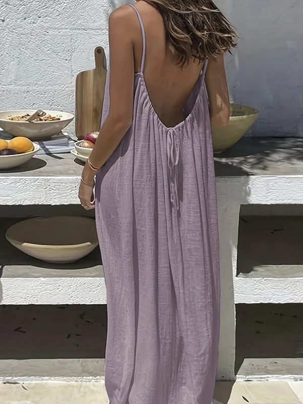 Women's Summer Backless Cami Lounge Dress - Image 24