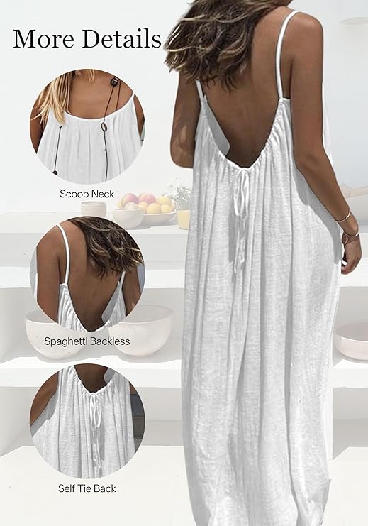 Women's Summer Backless Cami Lounge Dress - Image 3