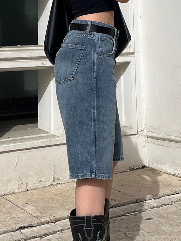 Vintage Wash Denim Shorts - Image 4