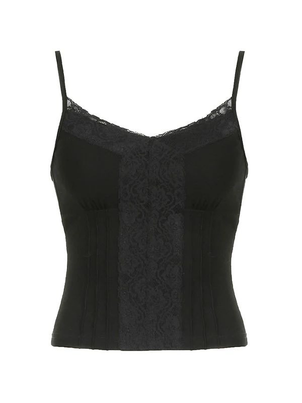 Lace stitching V Neck Cami Top - Image 13