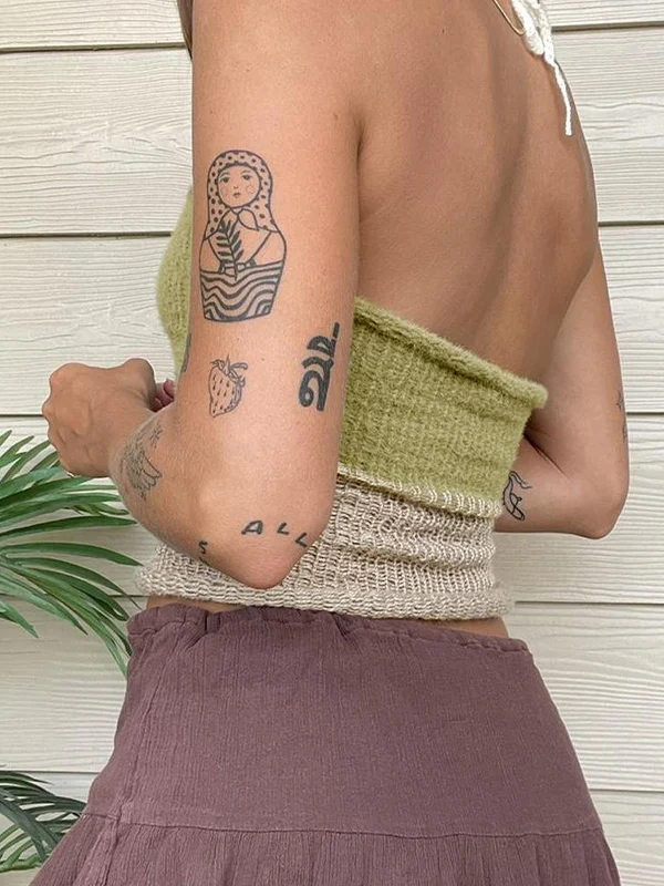 Lace Up Knitted Crop Cami Top - Image 6