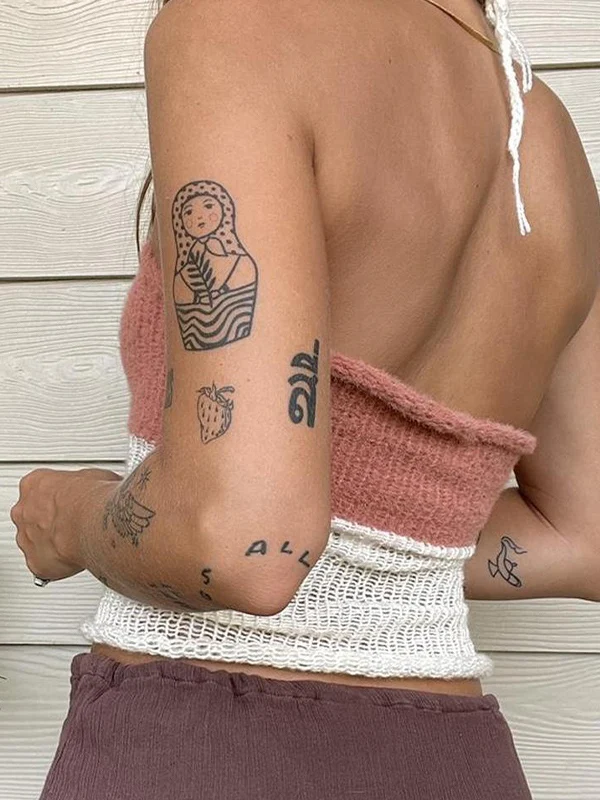 Lace Up Knitted Crop Cami Top - Image 8