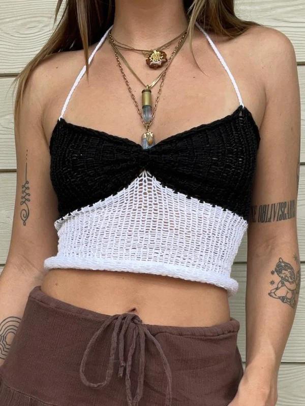 Lace Up Knitted Crop Cami Top - Image 9