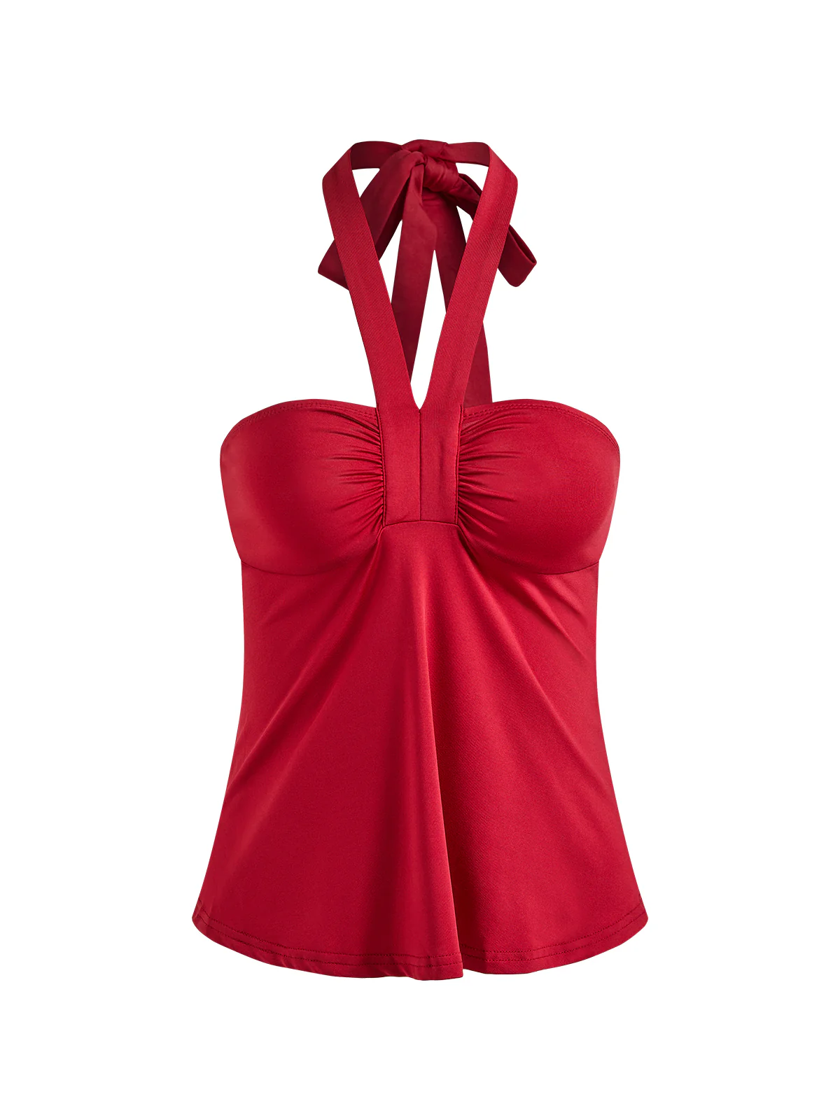 Lace-Up Pleated Bust Halter Vest - Image 10