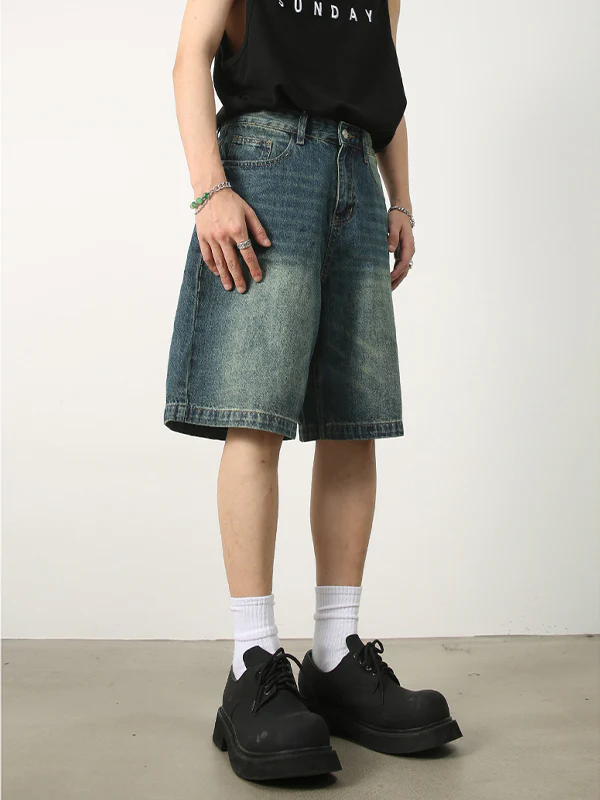 Men's Loose Casual Denim Shorts - Image 6