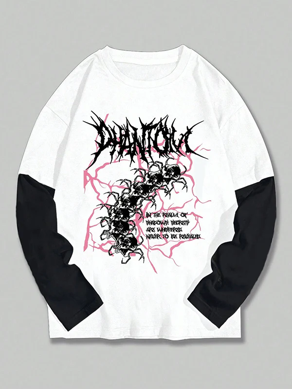 Men's Retro Print Oversized Long Sleeve Tee - Image 4