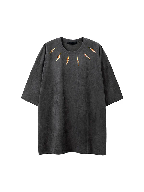 Men's Street Suede Oversized Short Sleeve Tee - Image 5