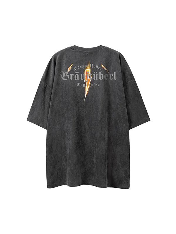 Men's Street Suede Oversized Short Sleeve Tee - Image 6