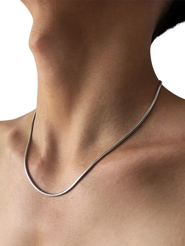 Men's Titanium Steel Simple Snake Bone Necklace - Image 3