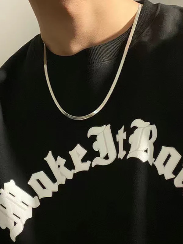 Men's Titanium Steel Simple Snake Bone Necklace - Image 5