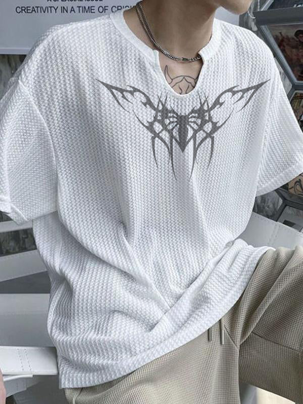 Men's Wings Print Neck Short Sleeve Tee - Image 3