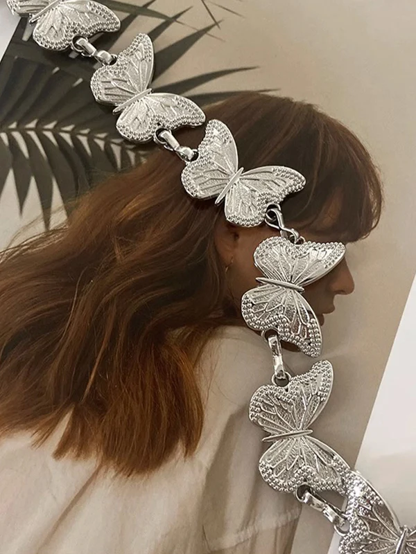 Metal Butterfly Connected Chain Belt - Image 3