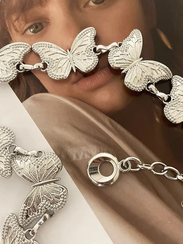 Metal Butterfly Connected Chain Belt - Image 4