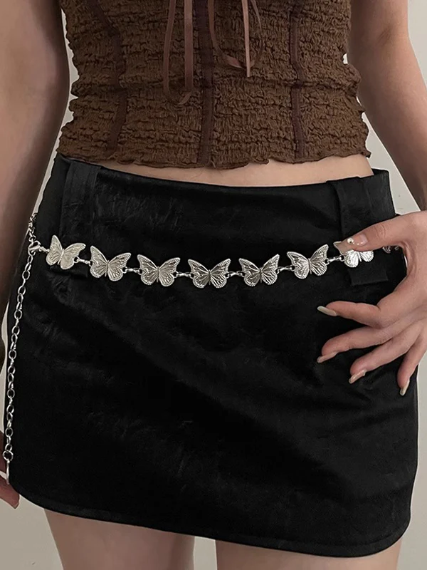 Metal Butterfly Connected Chain Belt - Image 6
