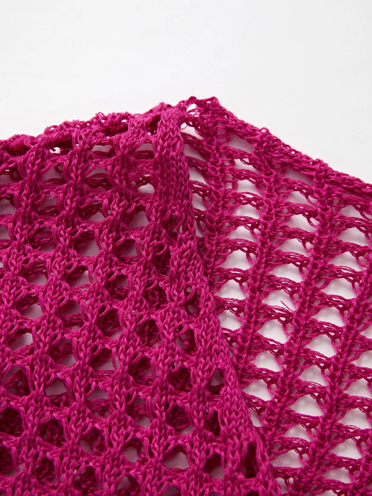 Open Front Hollow Out Crochet Knit Crop Top - Image 9