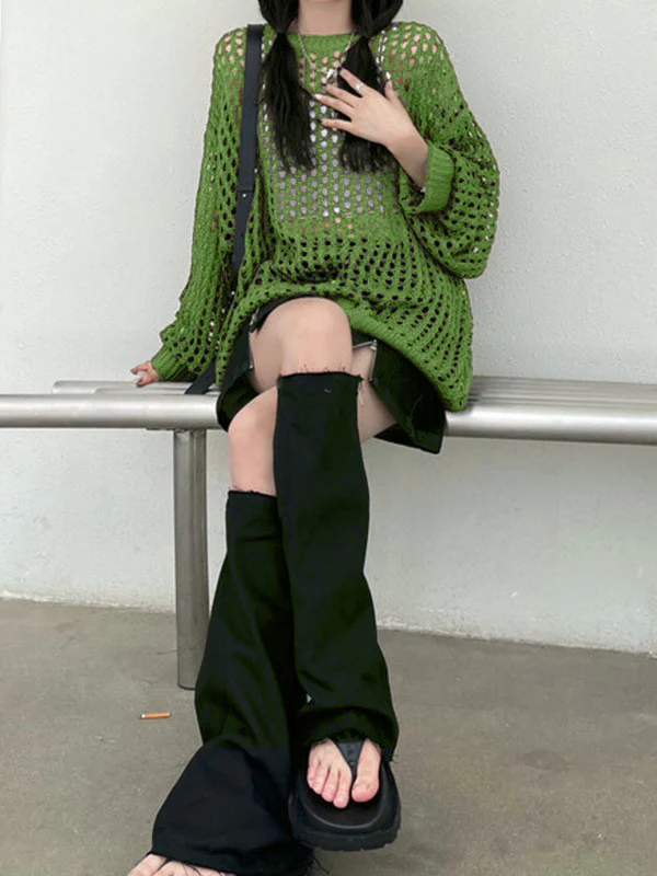 Oversized Crochet Open Knit Top - Image 10