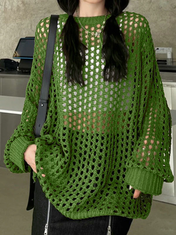 Oversized Crochet Open Knit Top - Image 7
