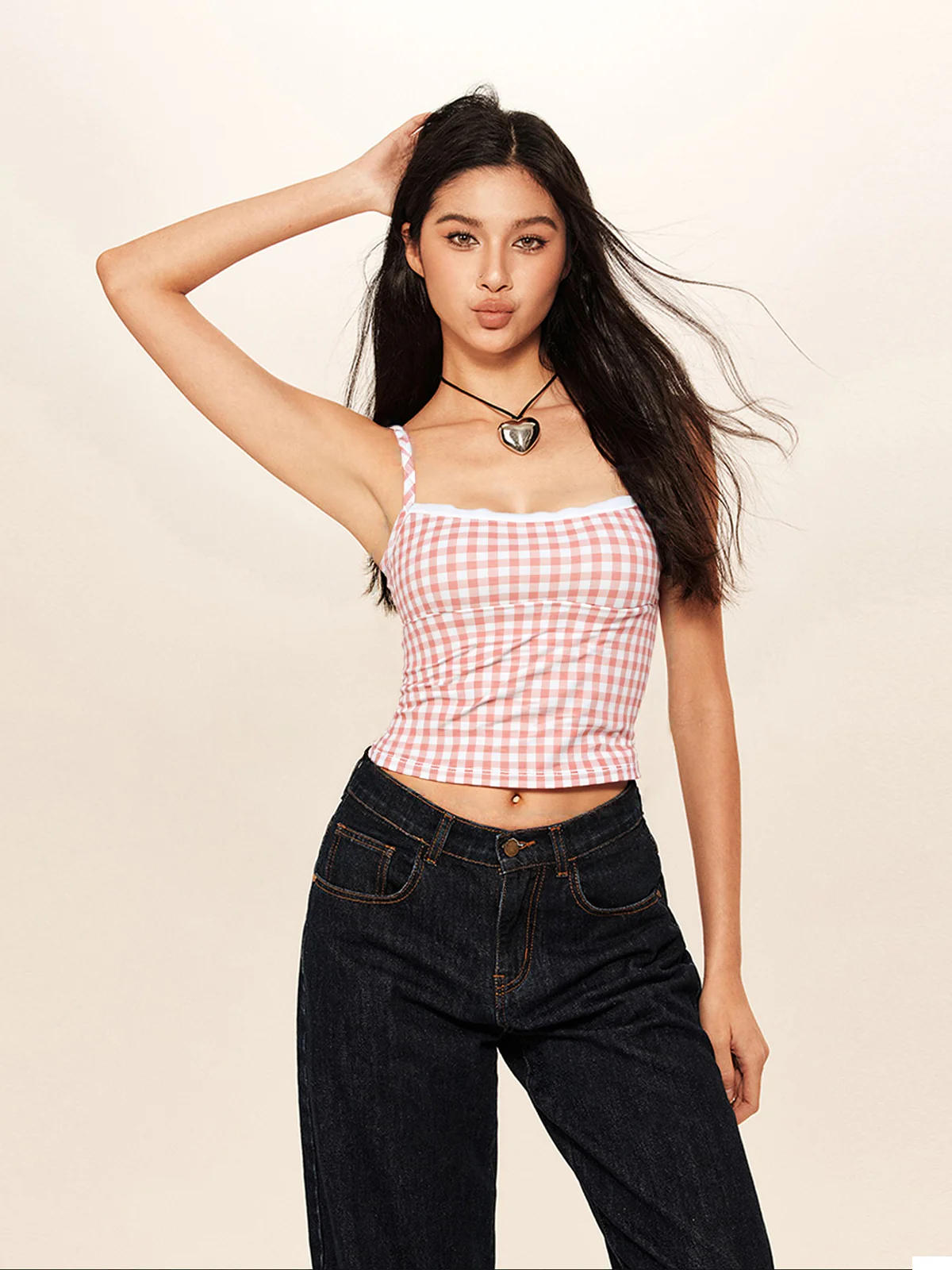 Plaid Print Cami Top - Image 3