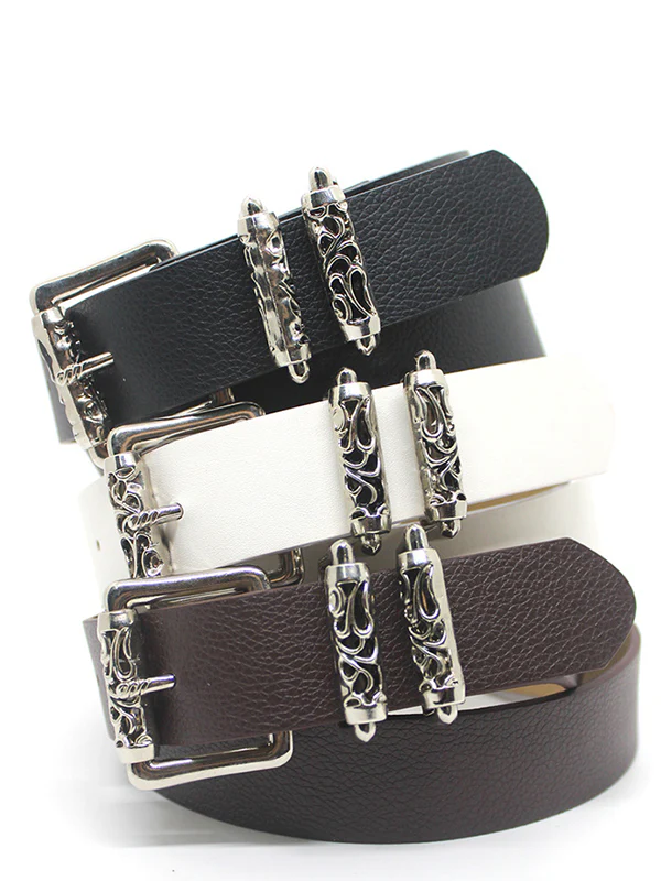 Punk Engraved Roller Buckle Belt - Image 6