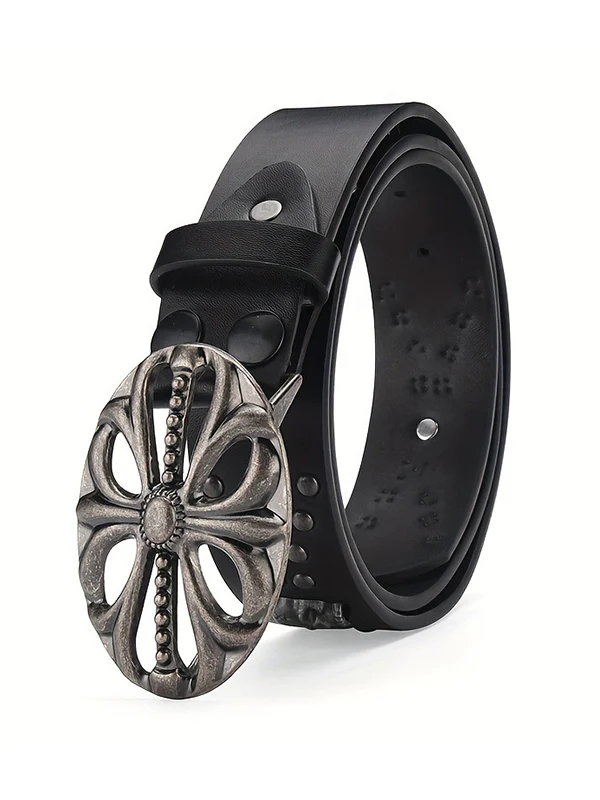 Punk Rivet Distressed Cutout Buckle Belt - Image 4