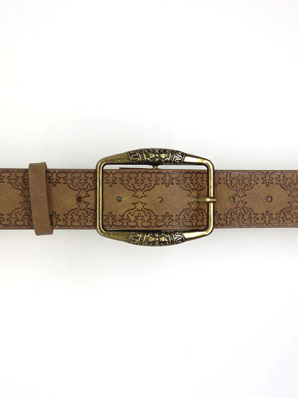 Retro Distressed Embossed Ethnic Belt - Image 4