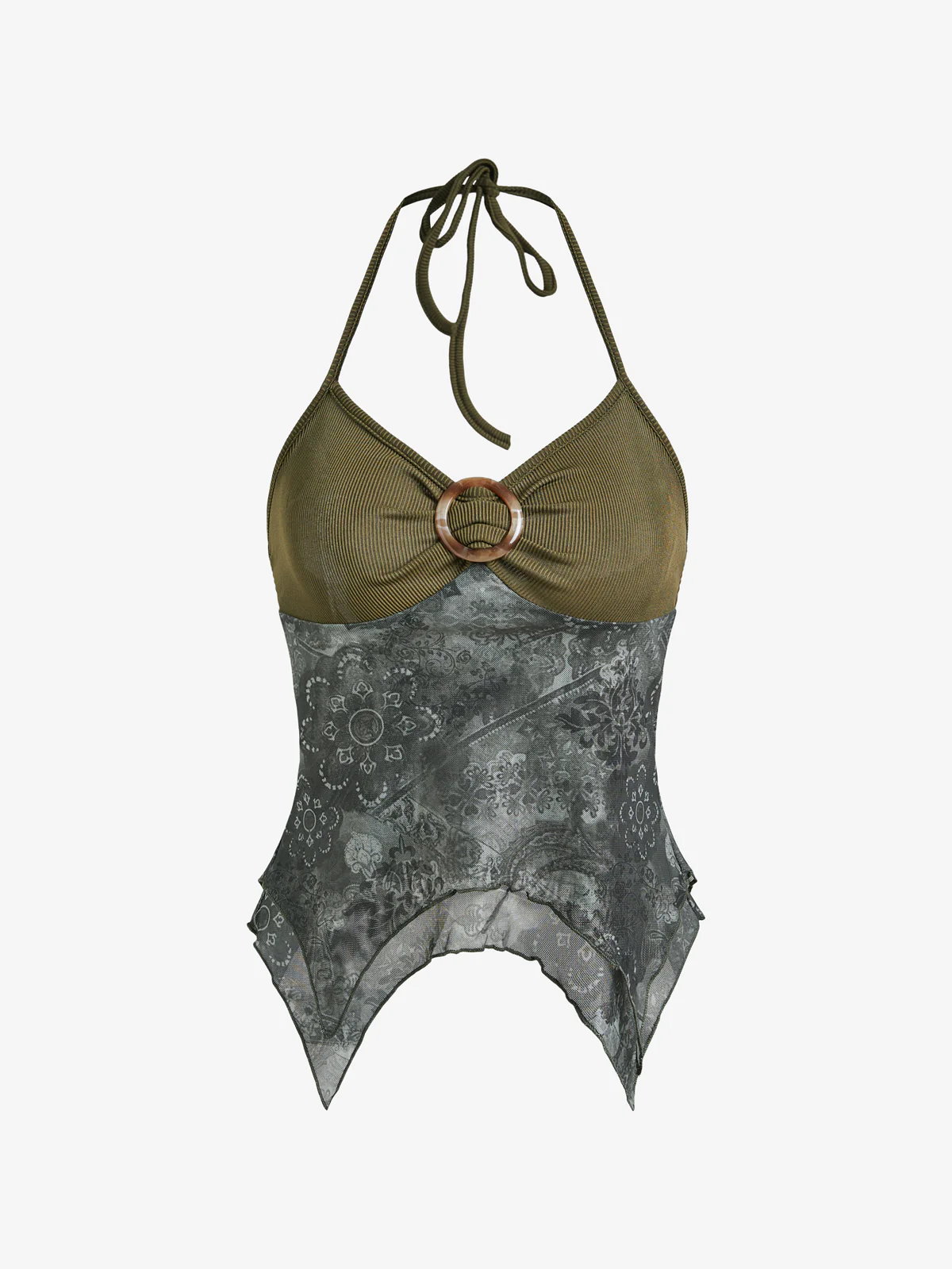 Retro Ethnic O-Ring Backless Halter Vest - Image 5