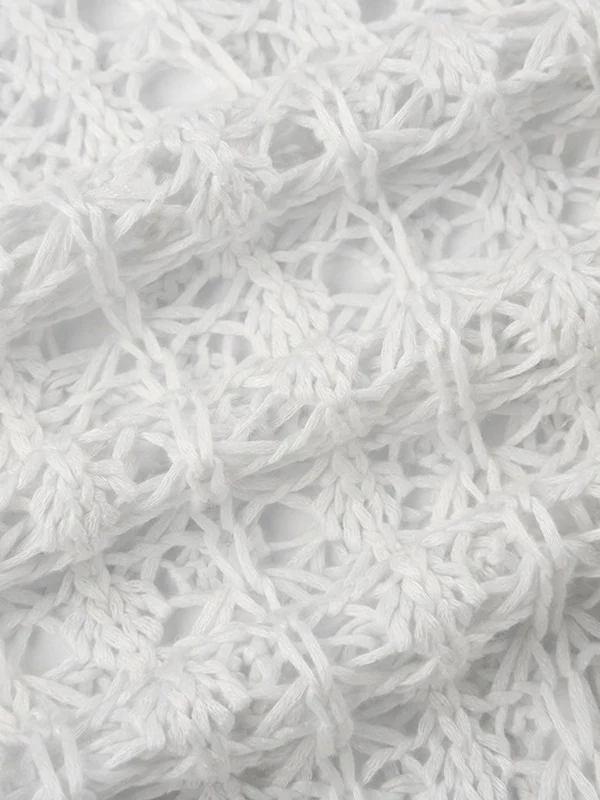 Retro Hollow Short Knit Crop Top - Image 8