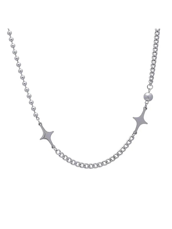 Silver Star Patchwork Necklace - Image 5