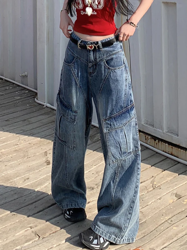 Slant Line Split Design Boyfriend Jeans - Image 3